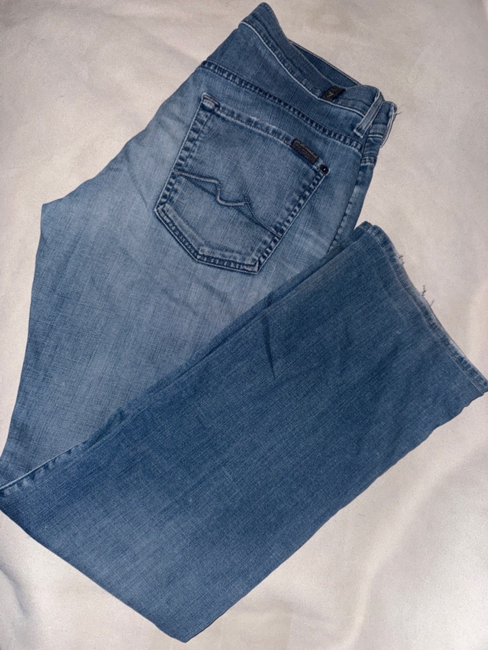 7 For All Mankind  Brett men 33 Light Blue Straight Leg Jeans